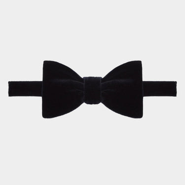 Navy Silk Velvet Bow Tie