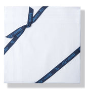 One Dozen White on White Satin Cotton Handkerchiefs with White Satin