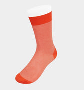 Orange & White Pin Dot Cotton Short Socks