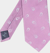 Pink Paisley Woven Silk Tie