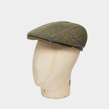 Pink, Plum & Blue Over Check Tweed Woollen Harlem Cap
