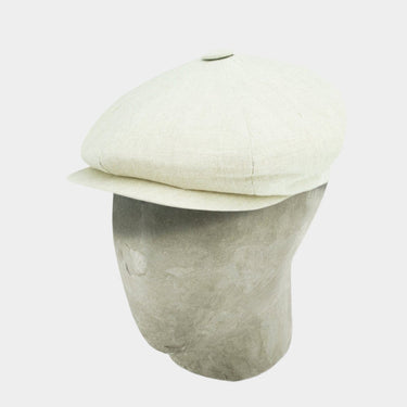 Plain Cream Linen Gatsby Cap
