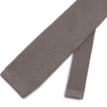 Plain Grey Knitted Silk Tie