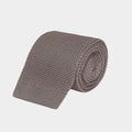 Plain Grey Knitted Silk Tie