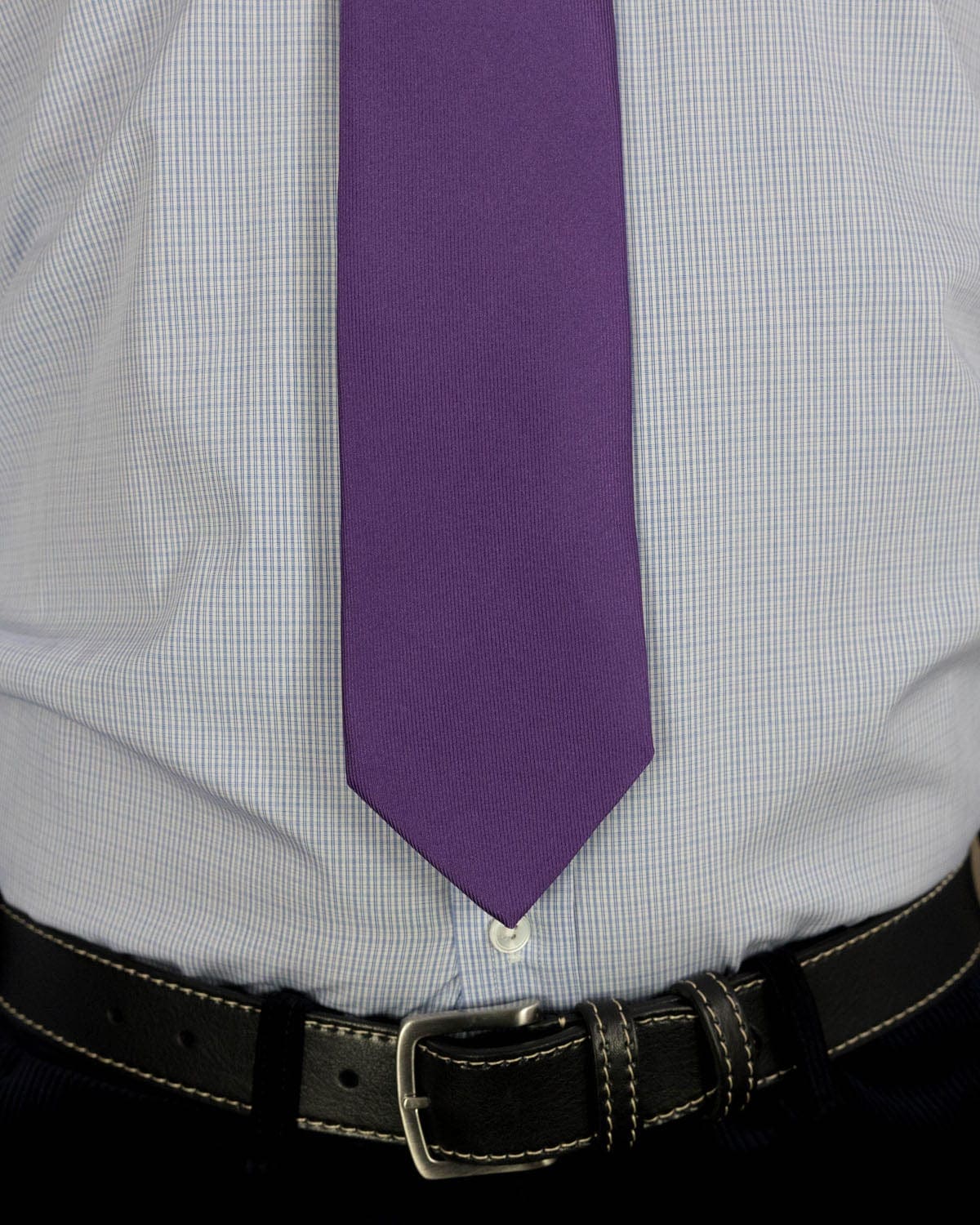Plain Purple Printed Silk Tie