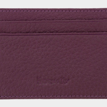 Purple Calf Leather Double Sided Card Holder