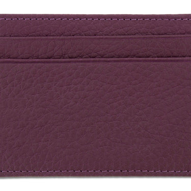 Purple Calf Leather Double Sided Card Holder