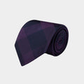 Purple Woven Silk Tie with Large Purple Check