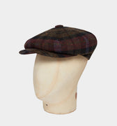 Red & Brown Graded Check Wool Gatsby Cap