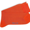 Short Orange Herringbone Cotton Socks