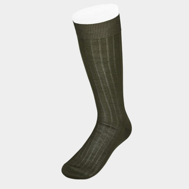 Short Plain Dark Green Cotton Socks