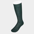 Short Plain Dark Green Cotton Socks