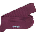 Short Plain Dark Red Cotton Socks