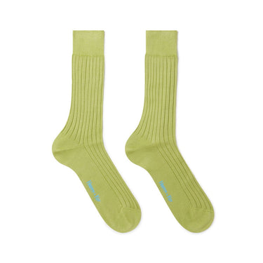 Short Plain Light Green Cotton Socks