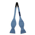 Silver, Navy, Blue & Light Blue Circles Silk Handmade Bow Tie