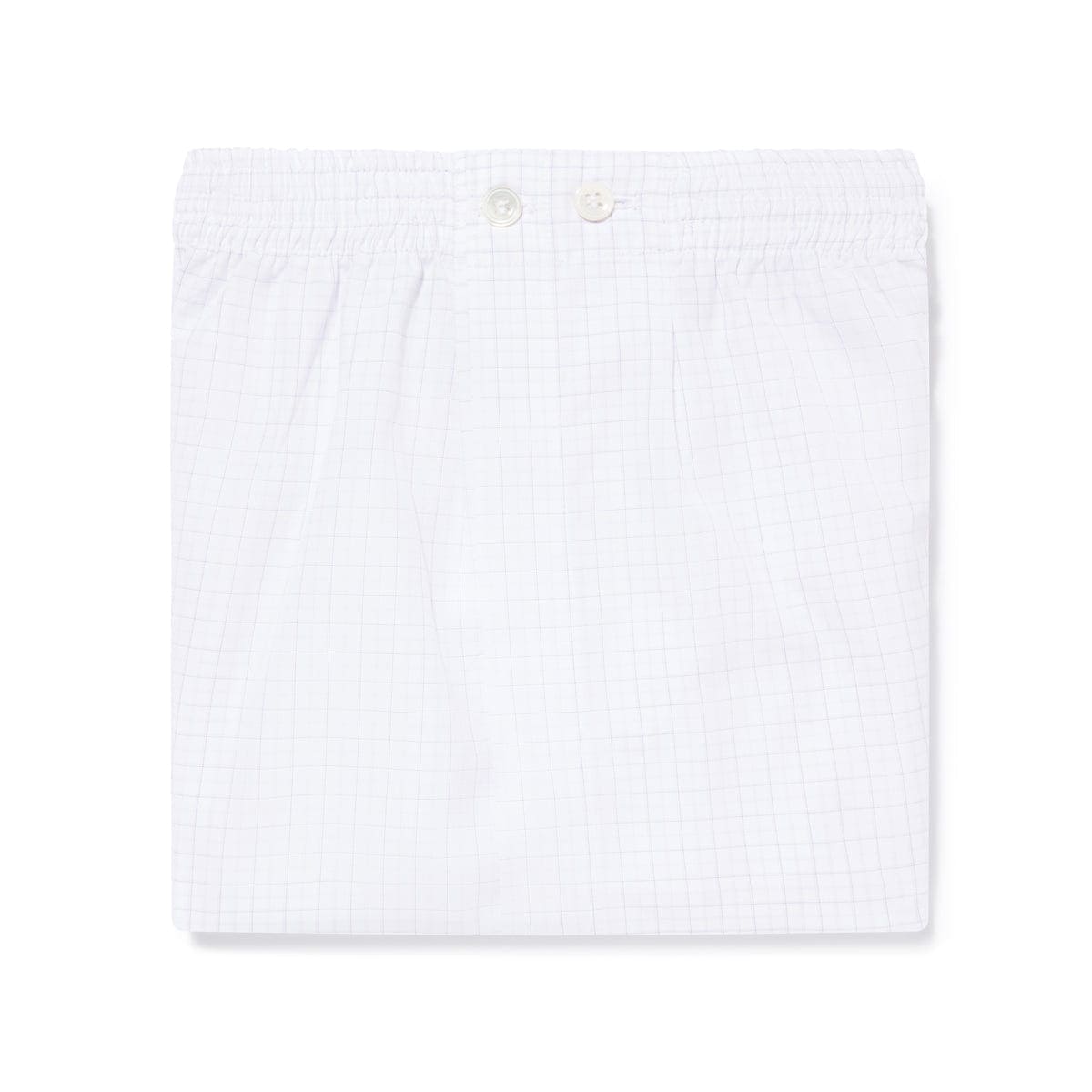 White With Lilac Check 100% Cotton Boxer Short