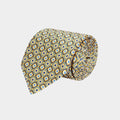 Yellow Diamonds & Squares Printed Silk Tie
